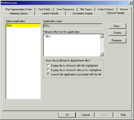 External Viewer definition for DjVu files